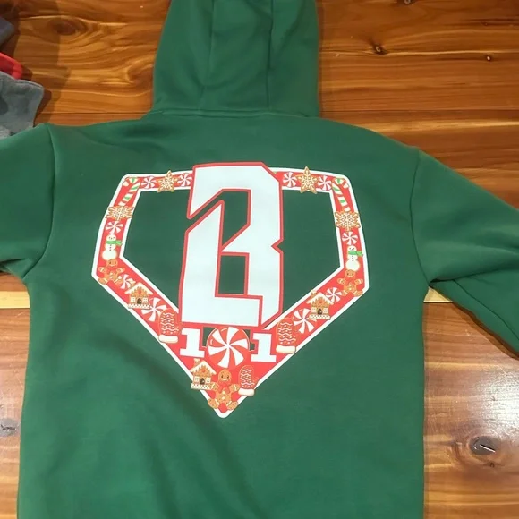 Baseball Lifestyle 101 Kids Christmas Drop Hoodie - Picture 2 of 3
